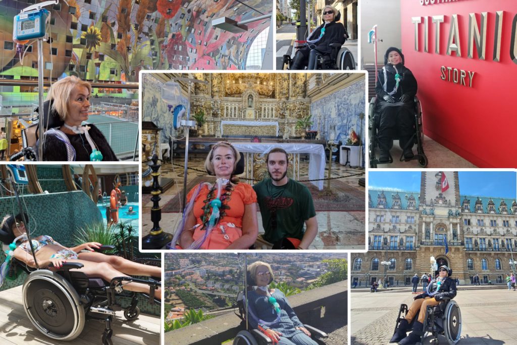 diversas fotos da viagem formando um mosaico