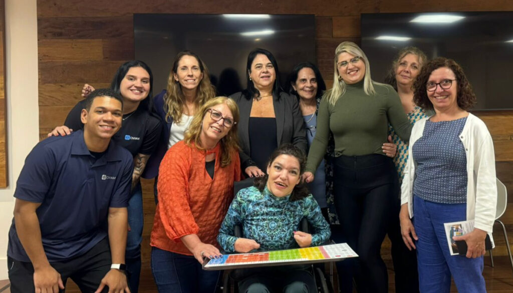 Foto do grupo que estava fazendo a palestra