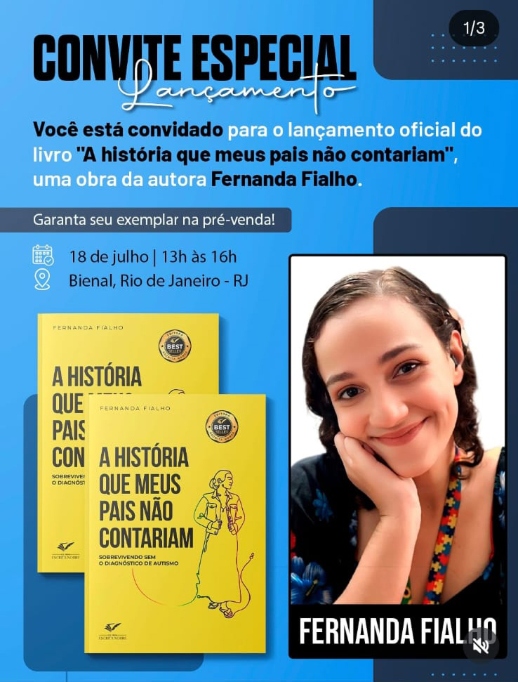 Convite do lançamento de seu livro que foi postado no instagram